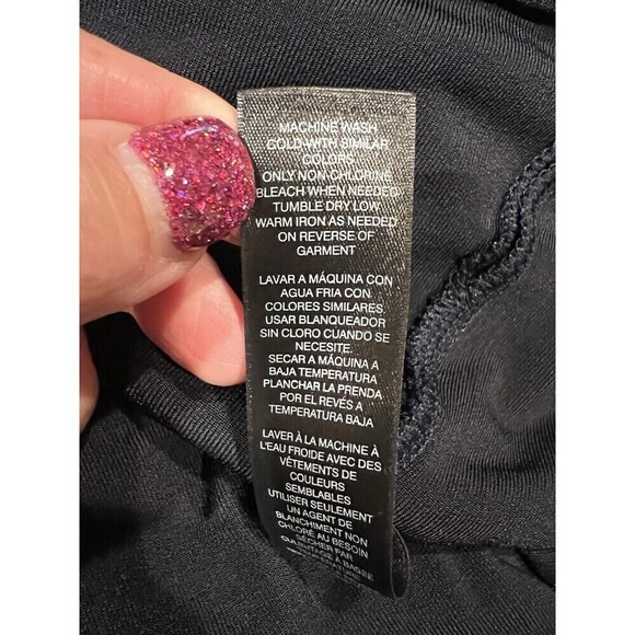 Chicos Chico’s Travelers Top Blouse Shirt Black Acetate No Wrinkle Size 0/S/4 - Picture 7 of 8